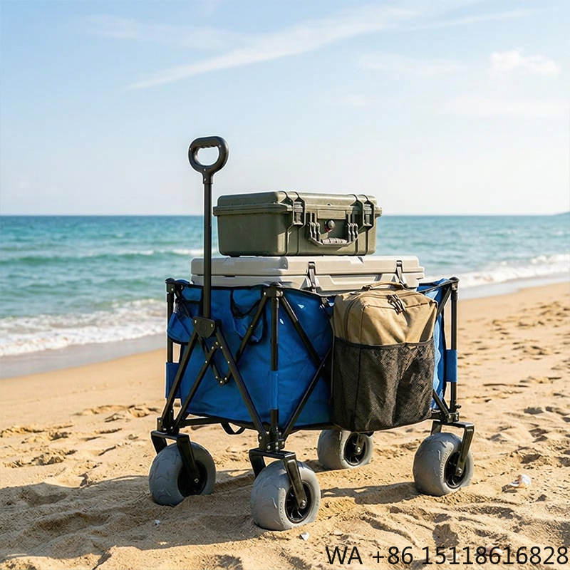 Outdoor Camping Wagon - Składany metalowy wózek plażowy z szybkozłączanymi