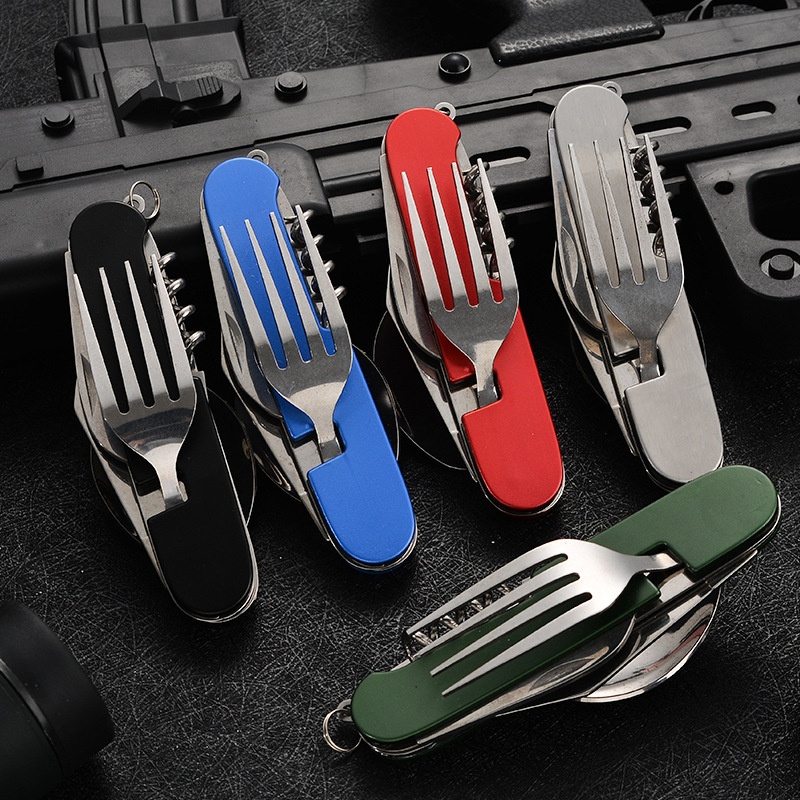 Outdoor Camping Essentials - Składana zastawa stołowa 4 w 1,