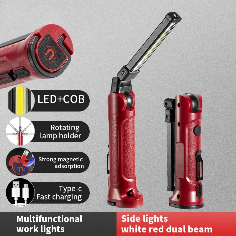 Outdoor Camping Light Portable - Lampa robocza LED COB, ładowalna, składana