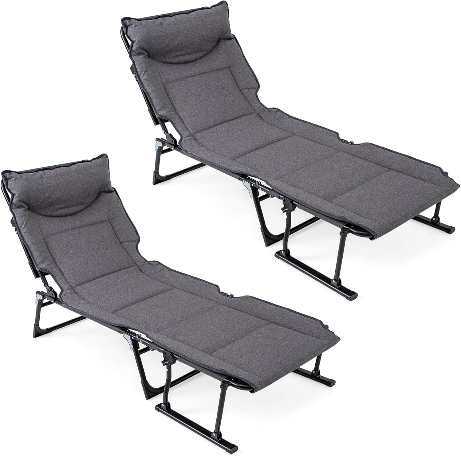 Outdoor Camping Recliner - Składany zestaw leżaków ogrodowych, 2 sztuki,