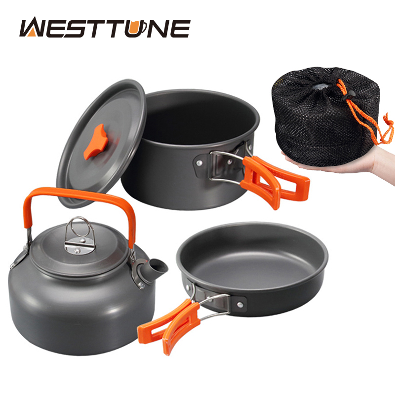 Outdoor Camping Essentials - WESTTUNE Zestaw naczyń kempingowych Aluminiowy przenośny