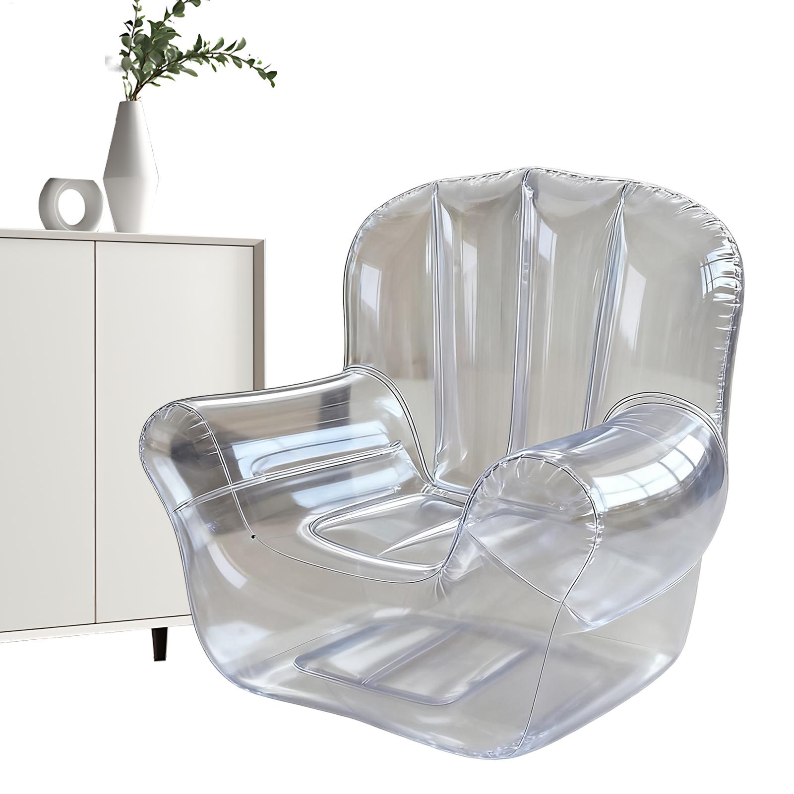 Outdoor Camping Recliner - Gruba Przezroczysta Sofa PVC Nadmuchiwana Sofa