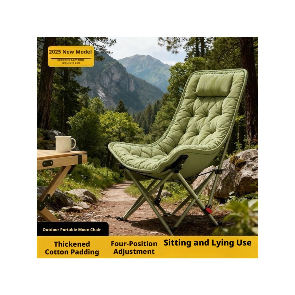 Outdoor Camping Recliner - Gruby, bawełniany, składany, wygodny fotel księżycowy