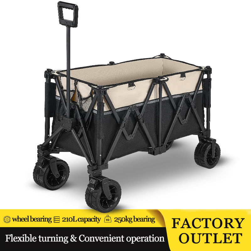 Outdoor Camping Wagon - Wózek transportowy z przedłużonym przegrodą, składany