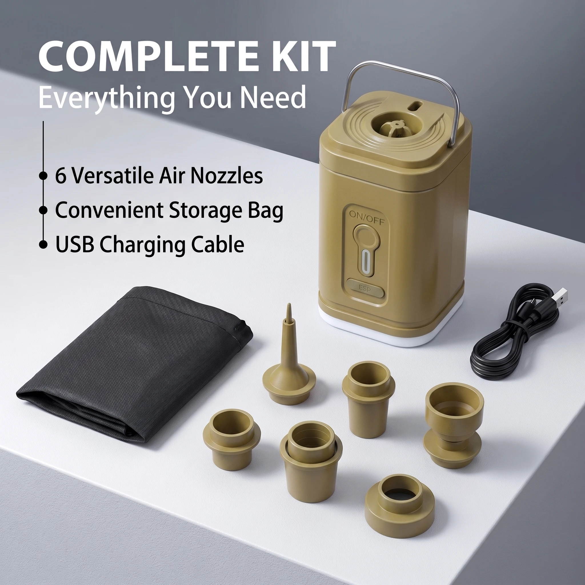 Outdoor Inflatable Camping Tent With Air Pump - Bezprzewodowa mini pompka powietrza USB-C z