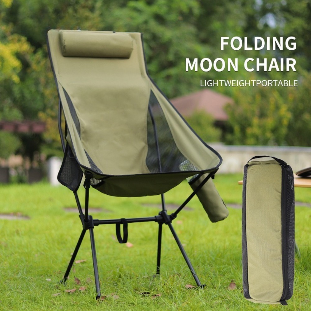 Outdoor Camping Recliner - Składane przenośne krzesło księżycowe z funkcją