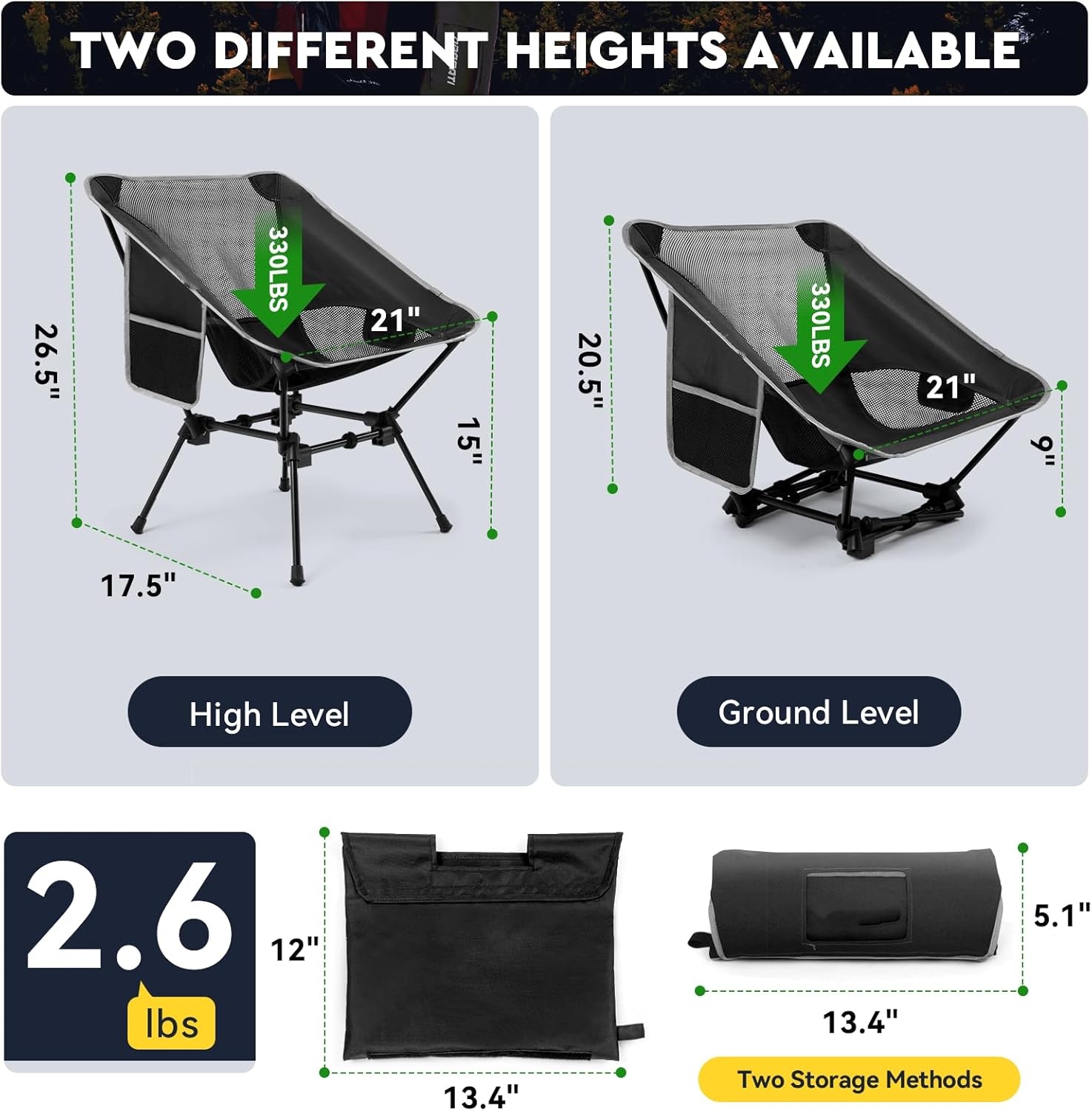 Lekkie krzesło kempingowe, krz – Outdoor Camping Recliner recenzja i cena