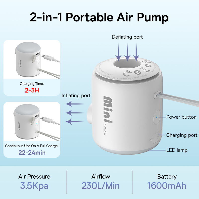 Baseus Mini Pompka Powietrzna  – Outdoor Inflatable Camping Tent With Air Pump recenzja i cena