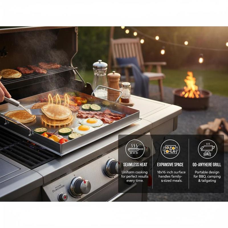 Uniwersalna płaska płyta grill – Outdoor Camping Essentials recenzja i cena