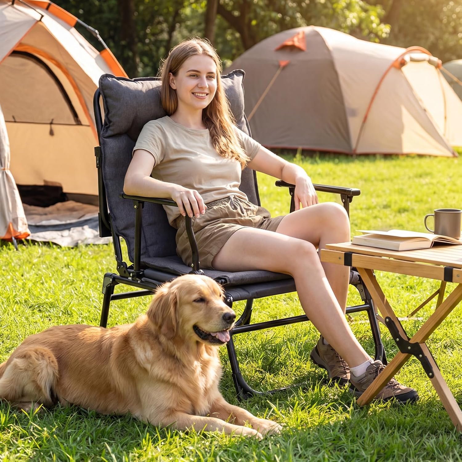 Składany zestaw leżaków ogrodo – Outdoor Camping Recliner recenzja i cena