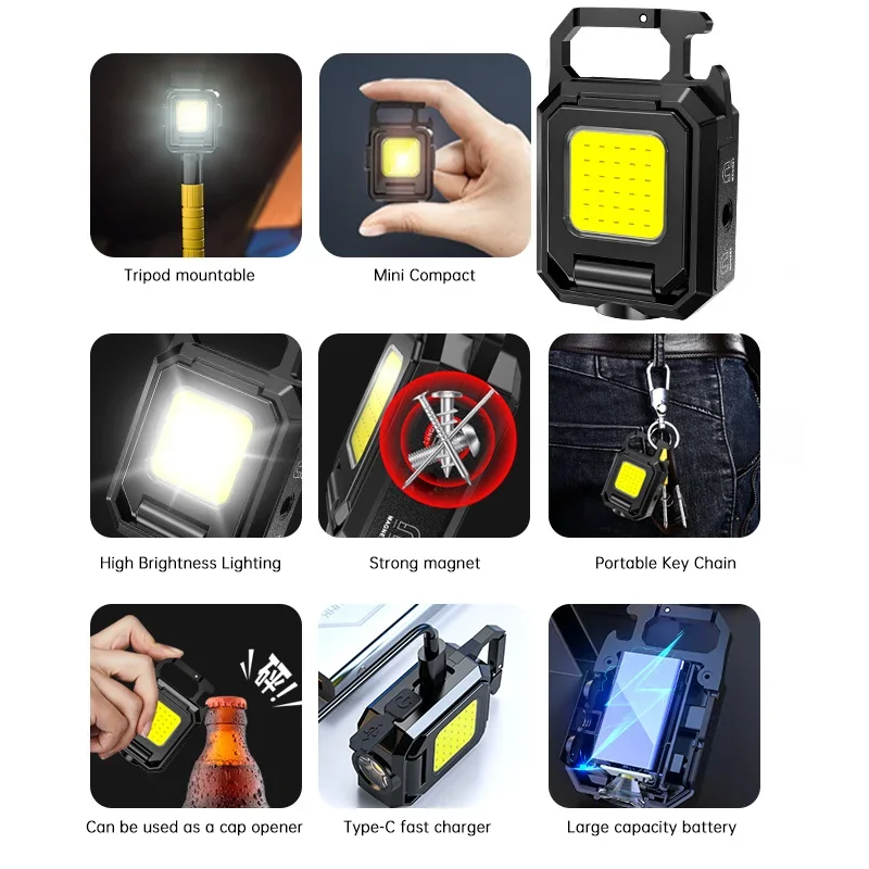 Mini Latarka Brelokowa COB Świ – Outdoor Camping Light Portable recenzja i cena