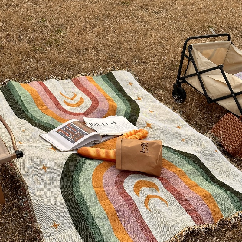 Bardzo Gruby Miękki Koc w Pask – Outdoor Camping Decor Ideas recenzja i cena