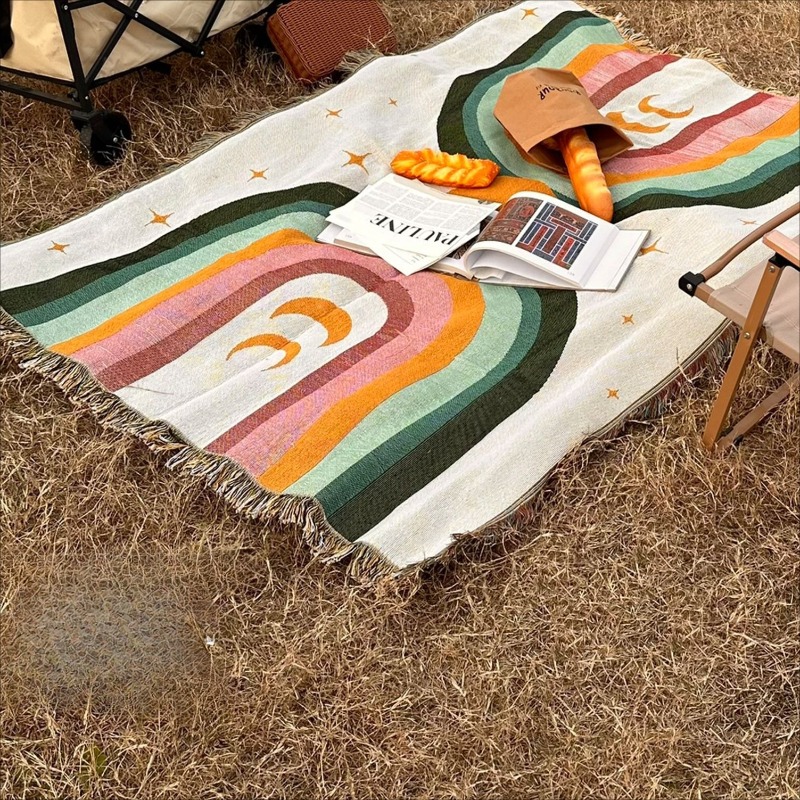 Bardzo Gruby Miękki Koc w Pask – Outdoor Camping Decor Ideas recenzja i cena